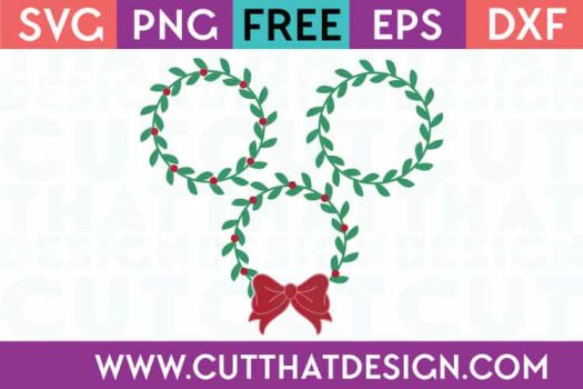 Free SVG Cut Files Holly Wreath Set