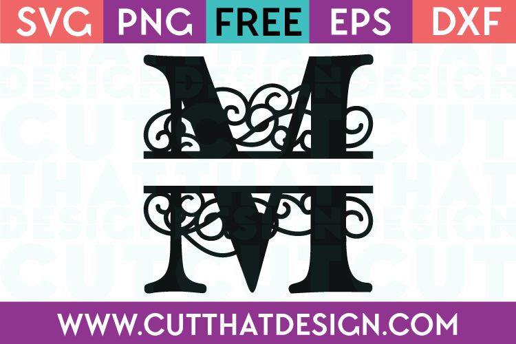 Download Free SVG Files | Free SVG Flourish Swirl Split Monogram ...