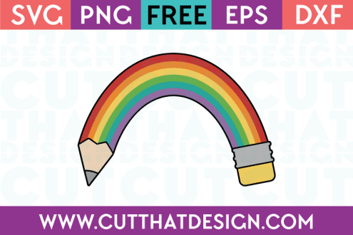 Free SVG Rainbow Pencil Design