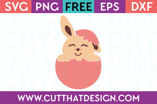 Free SVG Cut Files Easter Bunny Egg Design