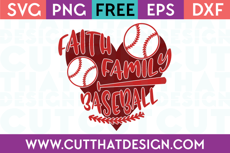 Free Faith Family Baseball Design SVG
