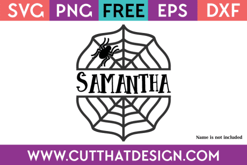 Free Halloween SVG Spider and Spider Web Split Monogram Design 2