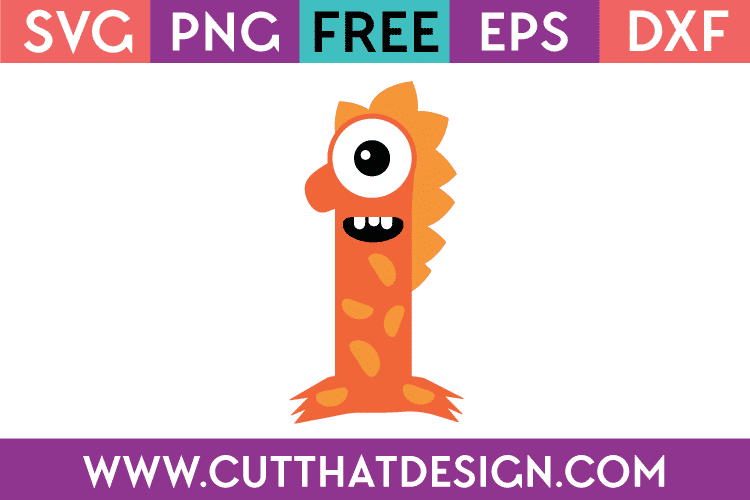 Free SVG Monster Number 1 Cutting File