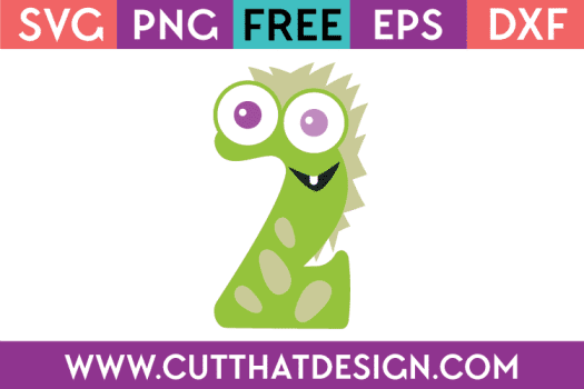 Free SVG Monster Number 2 Cutting File