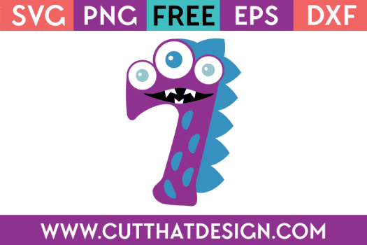 Free SVG Number 7 Monster Design