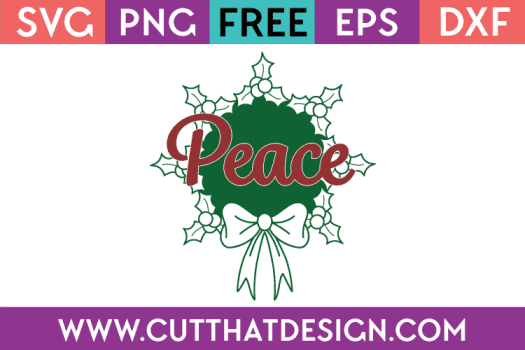 Free SVG Peace Wreath Design Christmas