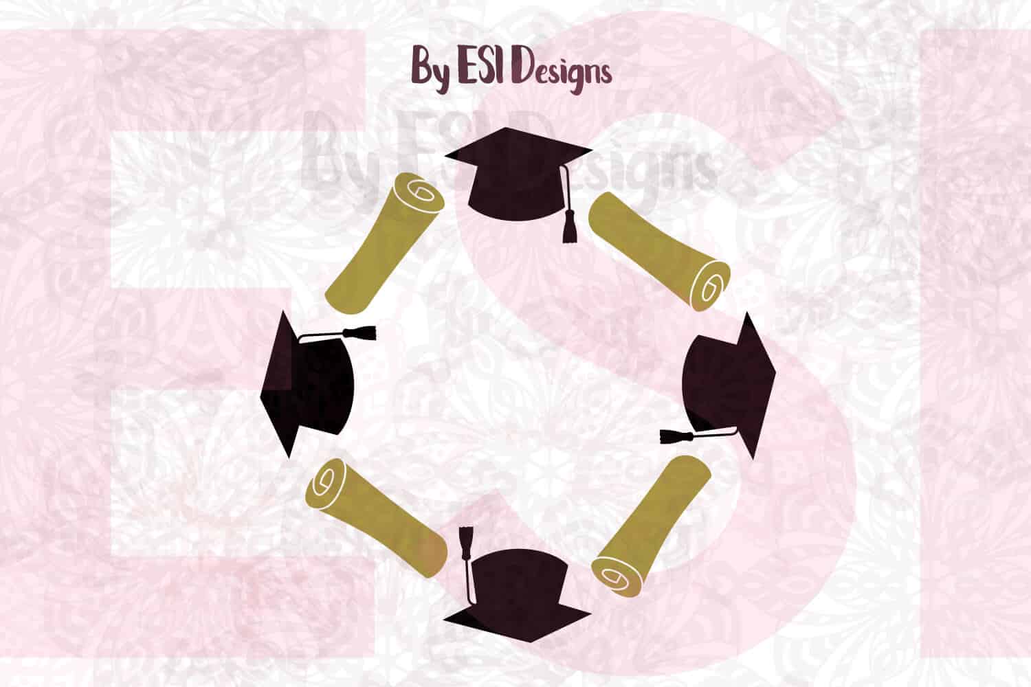 Download Graduation Monogram Frame - Cap and Scroll Design Commercial use License | Cut That Design