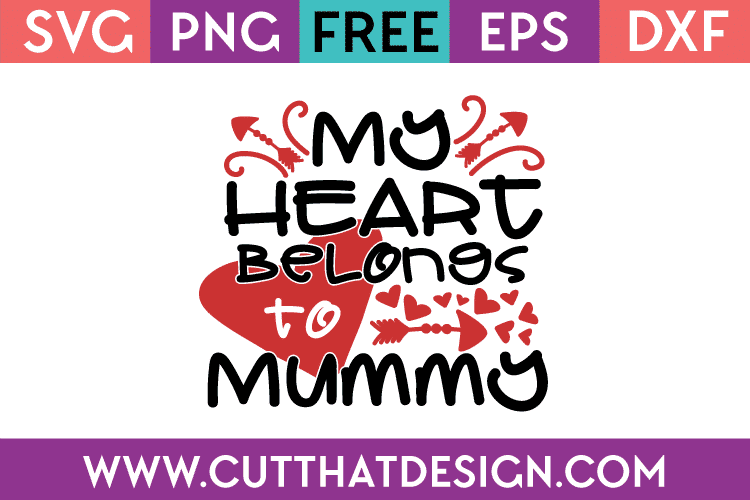 Free SVG My Heart belongs to Mummy