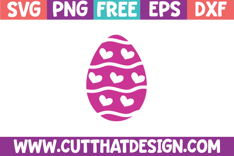 Free Heart Pattern Easter Egg Design SVG