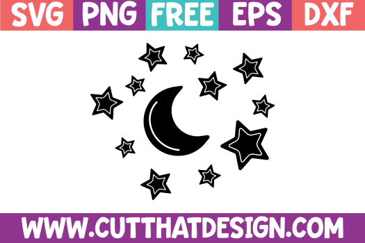 Moon and Stars SVG
