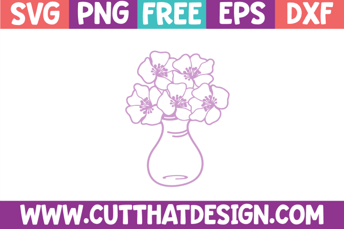 Free SVG Vase and Flower Outline
