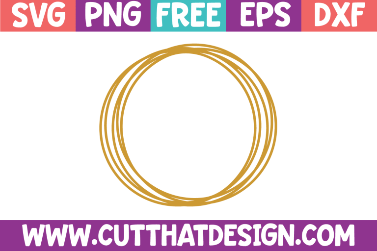 Free Scribble Circle Frame Design SVG