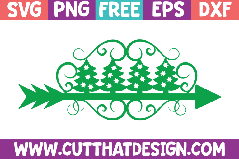 Free Christmas Tree Arrow Sign SVG