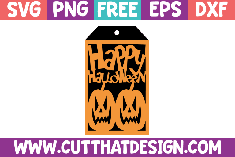 Free Happy Halloween Tag SVG