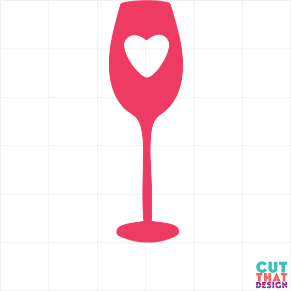 Wine Glass Heart SVG