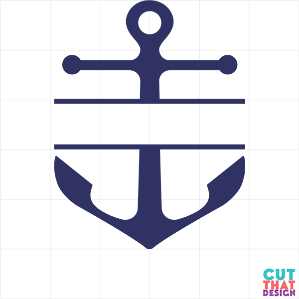Split Monogram Anchor SVG
