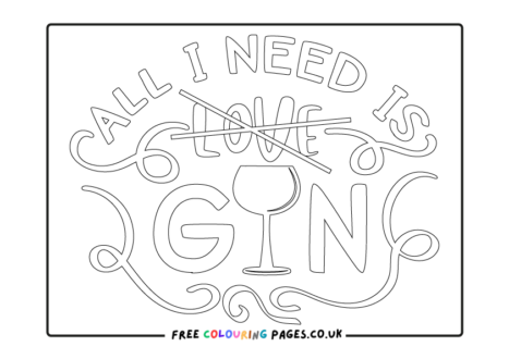 Gin Colouring Pages