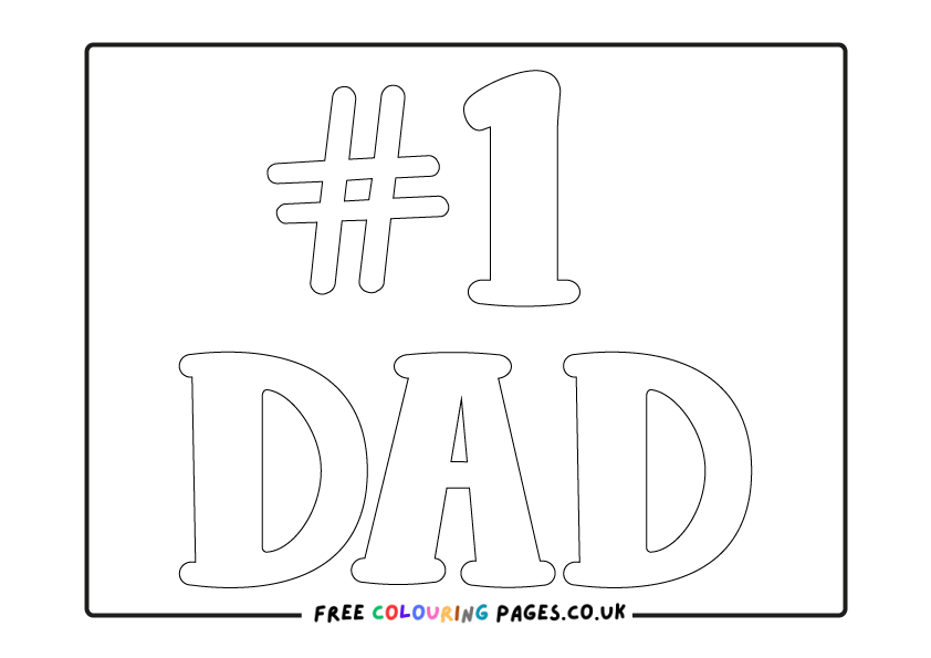 Free Dad Colouring Pages