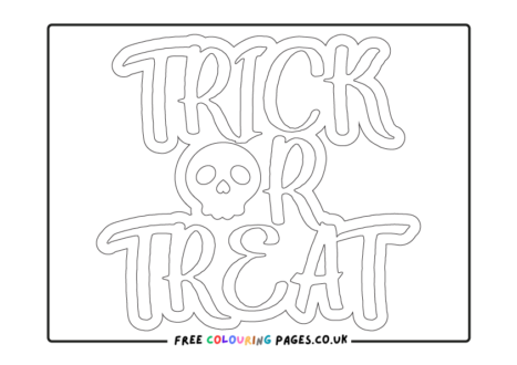 Trick or Treat Halloween Colouring Pages
