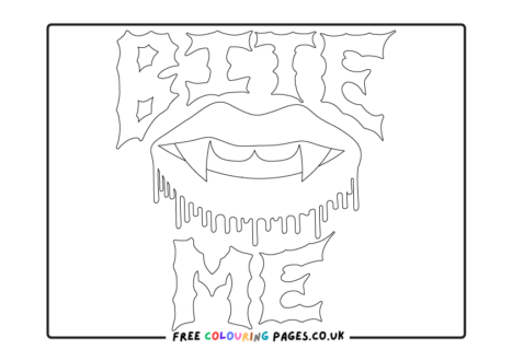 Bite Me Halloween Colouring Pages