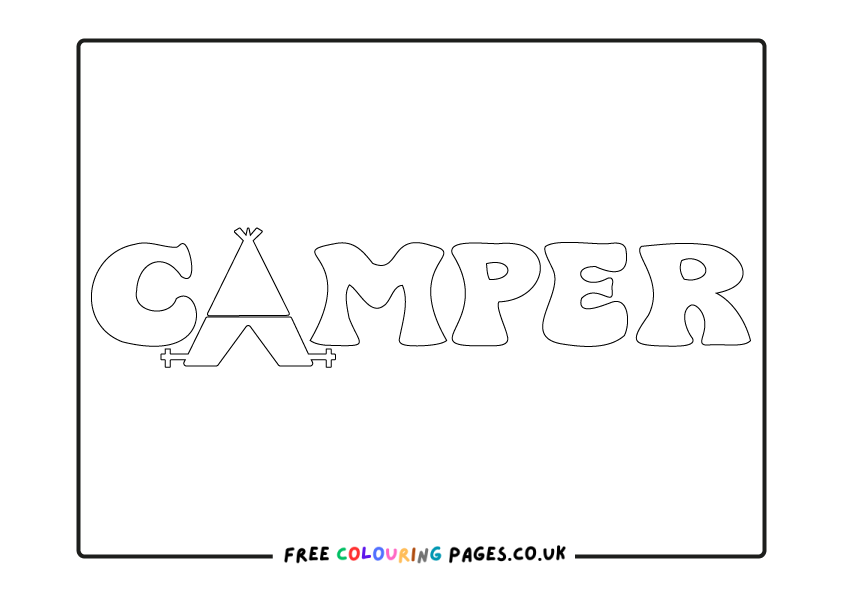 Camping Colouring Designs Free
