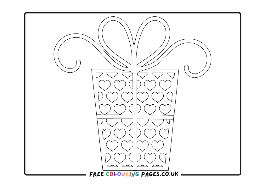 Xmas Present Colouring Page