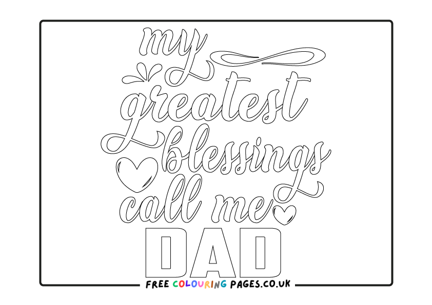 Dad Colouring Sheets