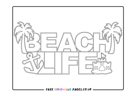 Beaches Colouring Pages