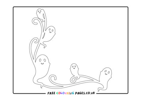 Ghost Border Colouring Pages