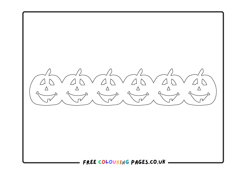 Pumpkin Borders Colouring Sheets
