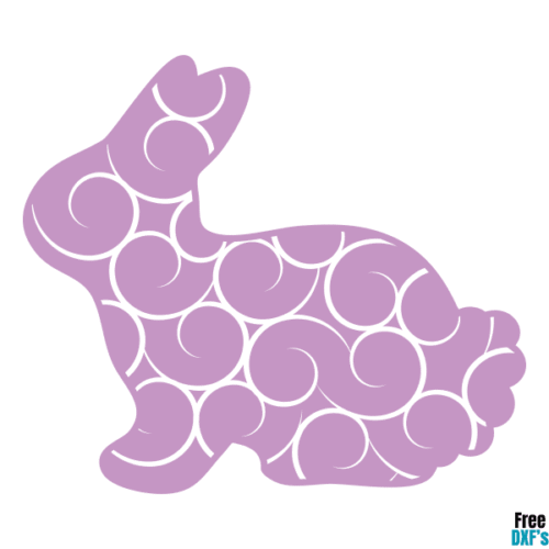 Free Flourish Bunny Design DXF