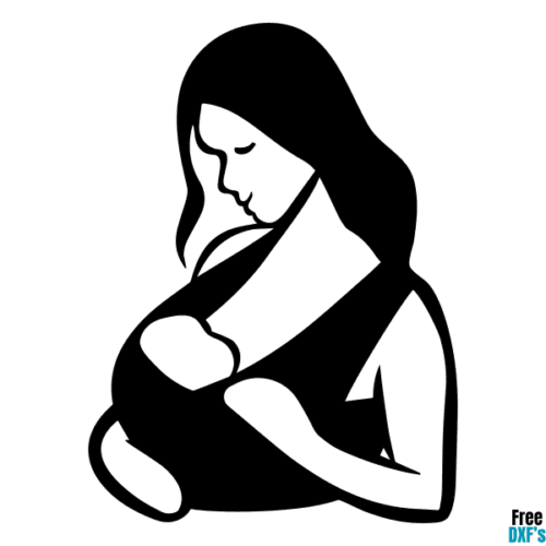 Free Baby wearing Mother Design DXF