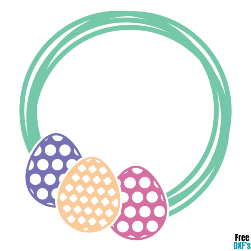 Free Easter Egg Monogram Frame Design 1 DXF