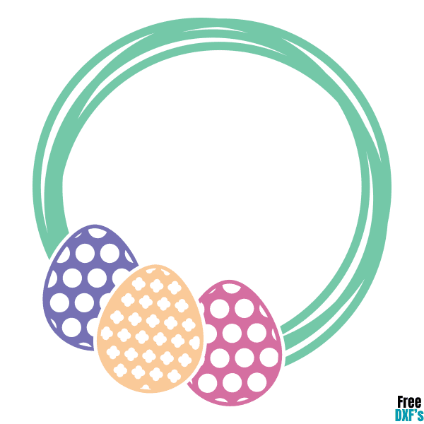 Free Easter Egg Monogram Frame Design 1 DXF