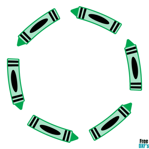 Free Crayon Circle Monogram Designs DXF