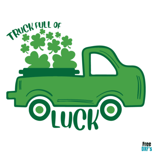 Free St Patrick's Day Truck Full of Luck DXF