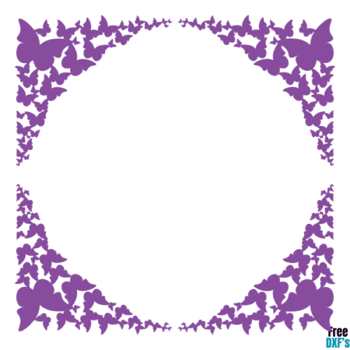 Free Square Butterfly Border DXF