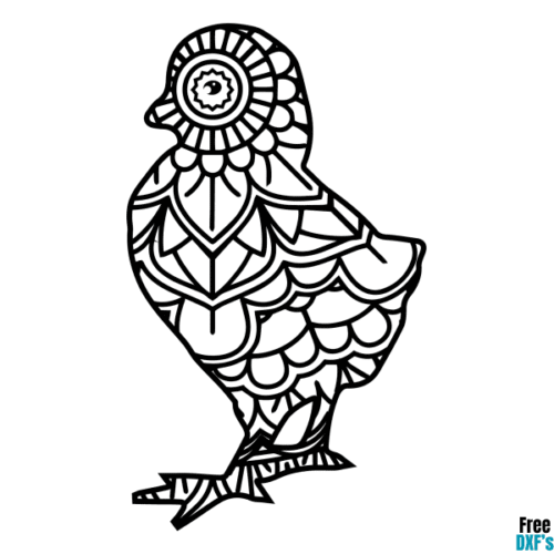 Free Chick Mandala DXF