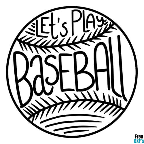 Free Let's Play Baseball DXF