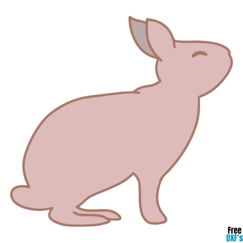Free Easter Easter Bunny Layered Silhouette DXF