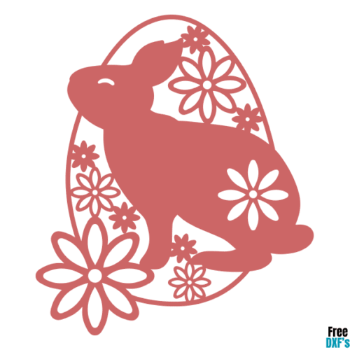 Free Easter Egg Flower Bunny DXF