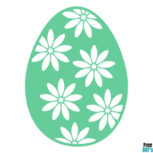Free Easter Egg Flower Pattern Design 2 DXF