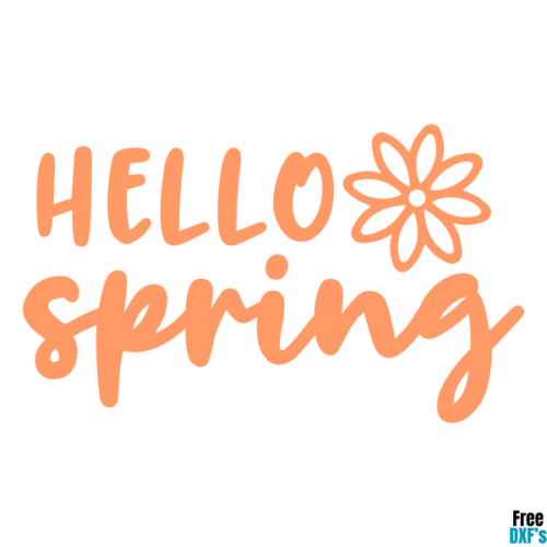 Free Hello Spring DXF