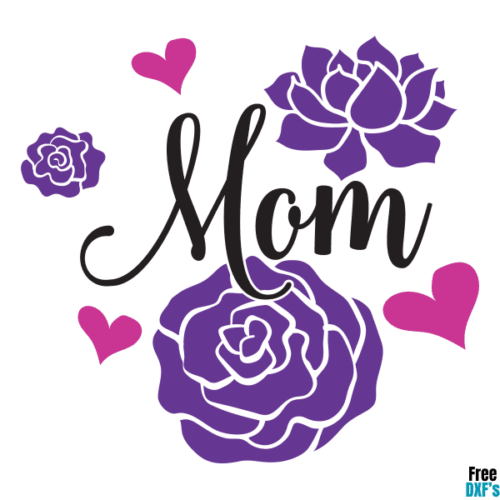 Free Floral Mom DXF