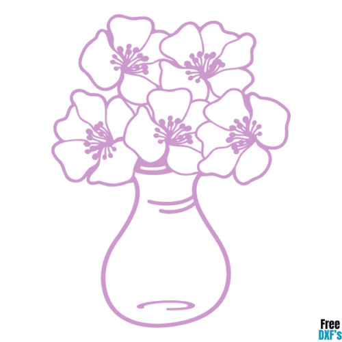 Free Flower Vase Outline DXF