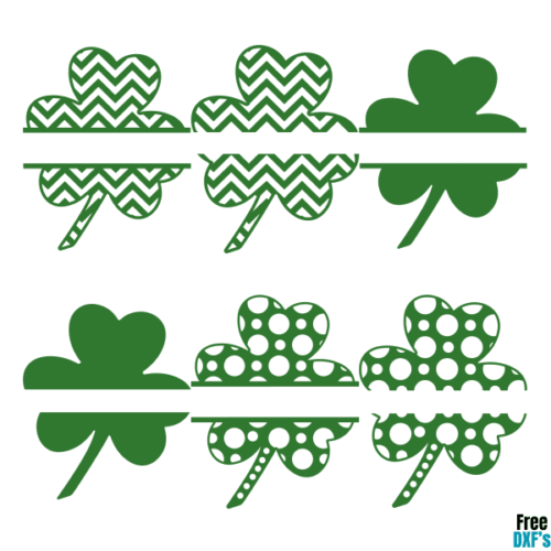 Free Split Shamrock Designs Set DXF
