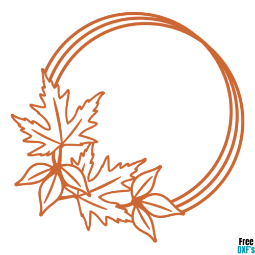 Free Autumn Leaf Frame DXF