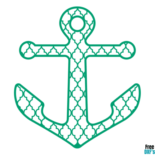 Free Moroccan Patterned Anchor DXF
