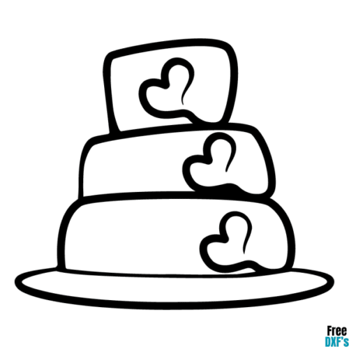 Free Wedding Cake Outline DXF