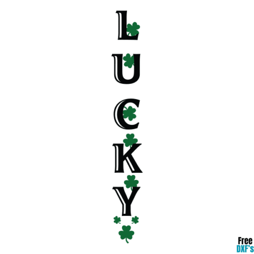 Free Vertical Lucky Text DXF